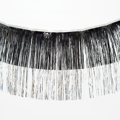 Занавес-бахрома, Черный/Серебро, 35см*1,18м (В*Ш)