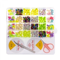 
          Набор для создания украшений-бусины Alingar, 200х190х18мм, "EFGH", 5 вид.бус.,подвес, 2х5.5м леска,ножницы, пинцет, пласт.пенал