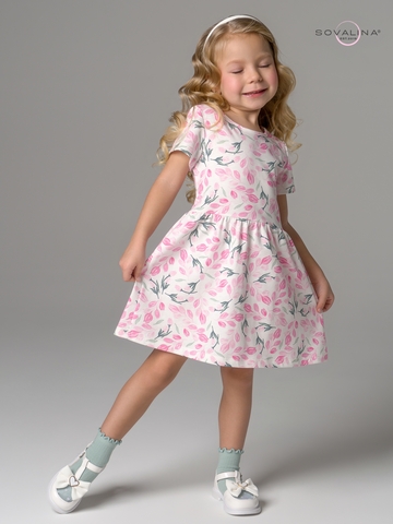 Платье Лето розовые тюльпанчики