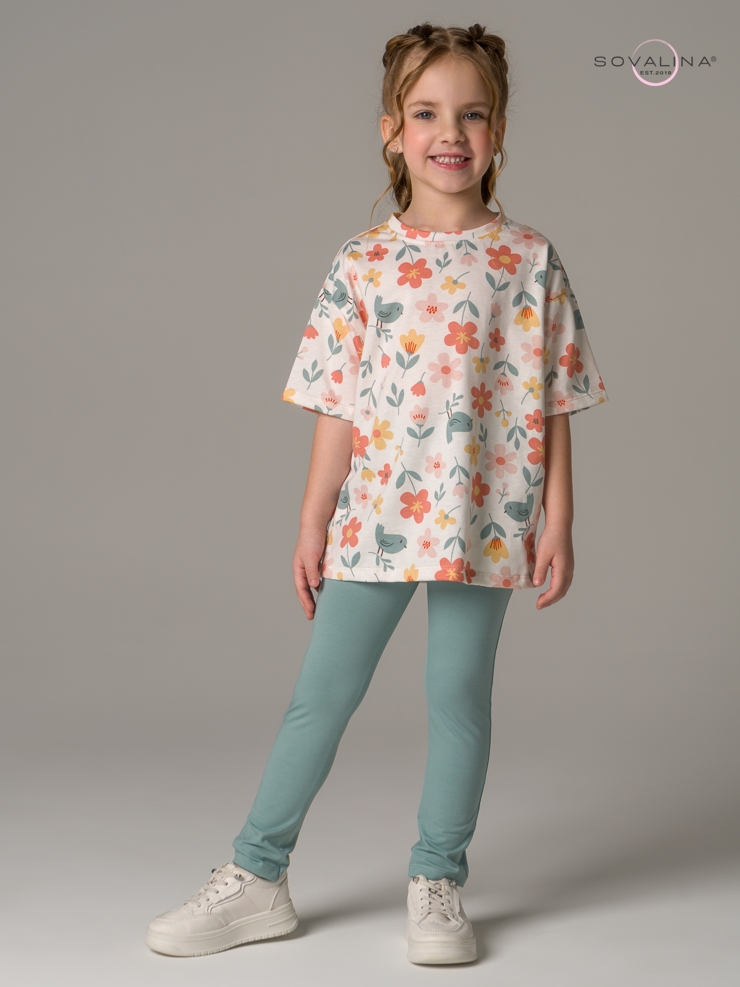 Костюм Мун птички в саду-мята