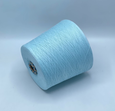 Бобинная пряжа,Cotton combed, 1693м. 100%Хлопок, Разбеленно-голубой(762), 39304