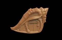 Силиконовый молд № 416 Домик ракушка № 2 ( серия домики для гномов и фей)