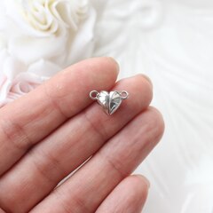 УЦЕНКА!!! Замок магнитный Сердце, 14*9 мм, родий У103