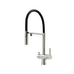Sancos SC4010BNBH Смеситель для кухни гибкий с фильтром для питьевой воды, брашированный никель, черный фото