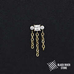 Pendant Square Chain Crystal PVD Yellow
