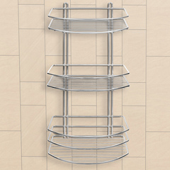 67-0-661 Полка для ванной овал 3 яруса гальваника цинк,цвет хром (РемоКолор)