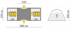 Палатка кемпинговая Talberg Base 6 зелёный - 2