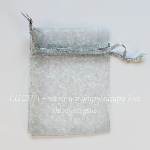Подарочный мешочек из органзы, цвет - серый, 9х7 см