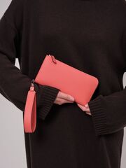 Клатч кожаный розовый