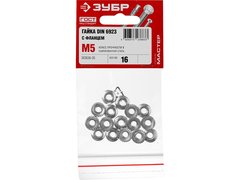 ЗУБР DIN 6923, кл. пр. 6, M5, цинк, 16 шт, гайка с фланцем (303636-05)