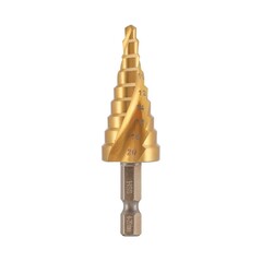 Сверло ступенчатое 4-20мм (Спиральное) HSS-G 9ступ. L75мм хв. 6-гр 1/4