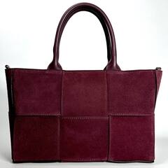 Женская сумка из натуральной замши бордового цвета