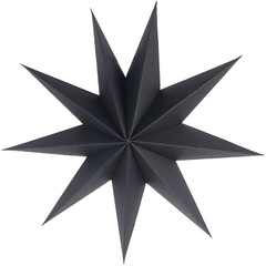 Бумажная звезда, 45 см, 9-конечная, Черный