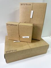 Коробка самосборная одиночная Прямоугольник, 25*35*10 см, Крафт, 1 шт