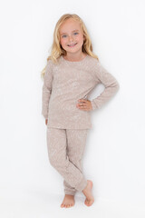 пижама  для девочки  К 1552/бежевый,мини плюшевые мишки