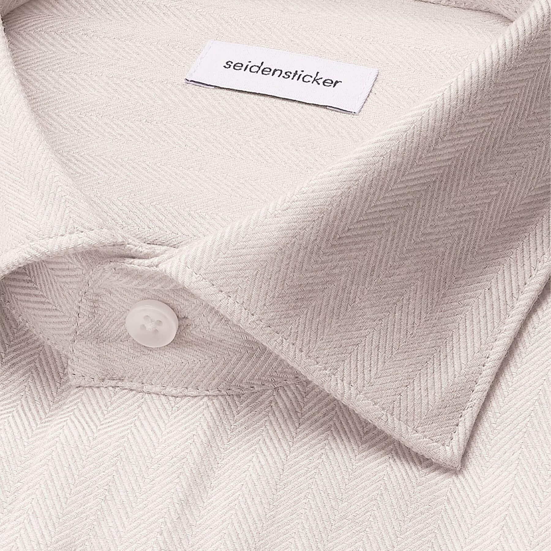 Сорочка мужская Seidensticker Slim Fit 01.845463-06 бежевая из тонкой фланели