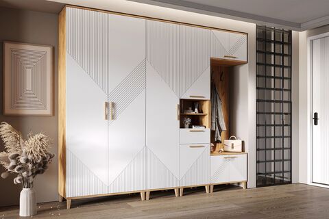 Прихожая Ирис Браш Вайт, Дуб Крафт