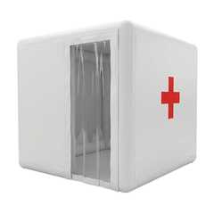 Модуль пневмокаркасный медицинский «Быстрая помощь» из ПВХ 2,5×2,5×2,5 м, дезинфекция