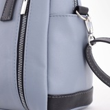 Сумка Саломея 1105 гладкий серо-голубой + черный