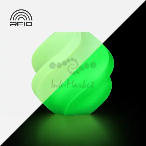 Пластик для 3D-печати Bambu Lab PLA Glow, 1.75 мм, 1 кг, зелёный (Glow Green), на катушке, A12-G0-1.75-1000-SPL