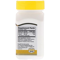 21st Century, Folic Acid, 800 mcg, 180 Easy to Swallow Tablets