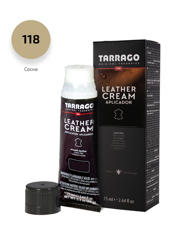 Крем для обуви из гладкой кожи, тюбик с губкой Tarrago  Leather cream, 75мл. (24 цвета)
