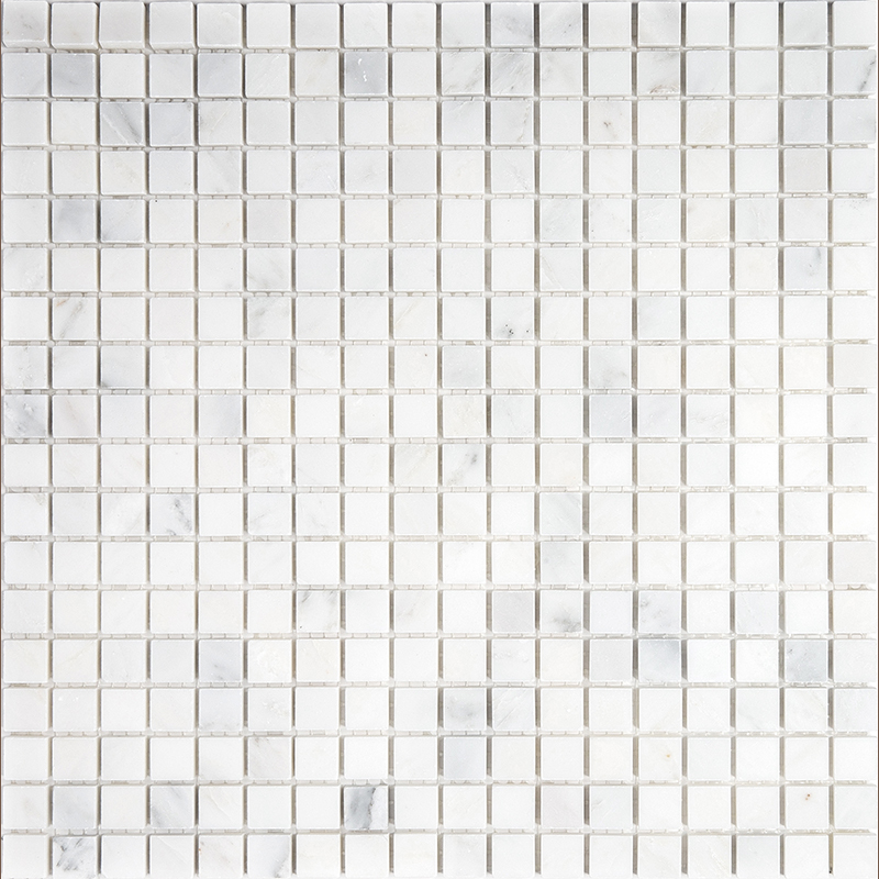 7M008-15P Мраморная мозаика белая Natural Adriatica белый светлый квадрат глянцевый