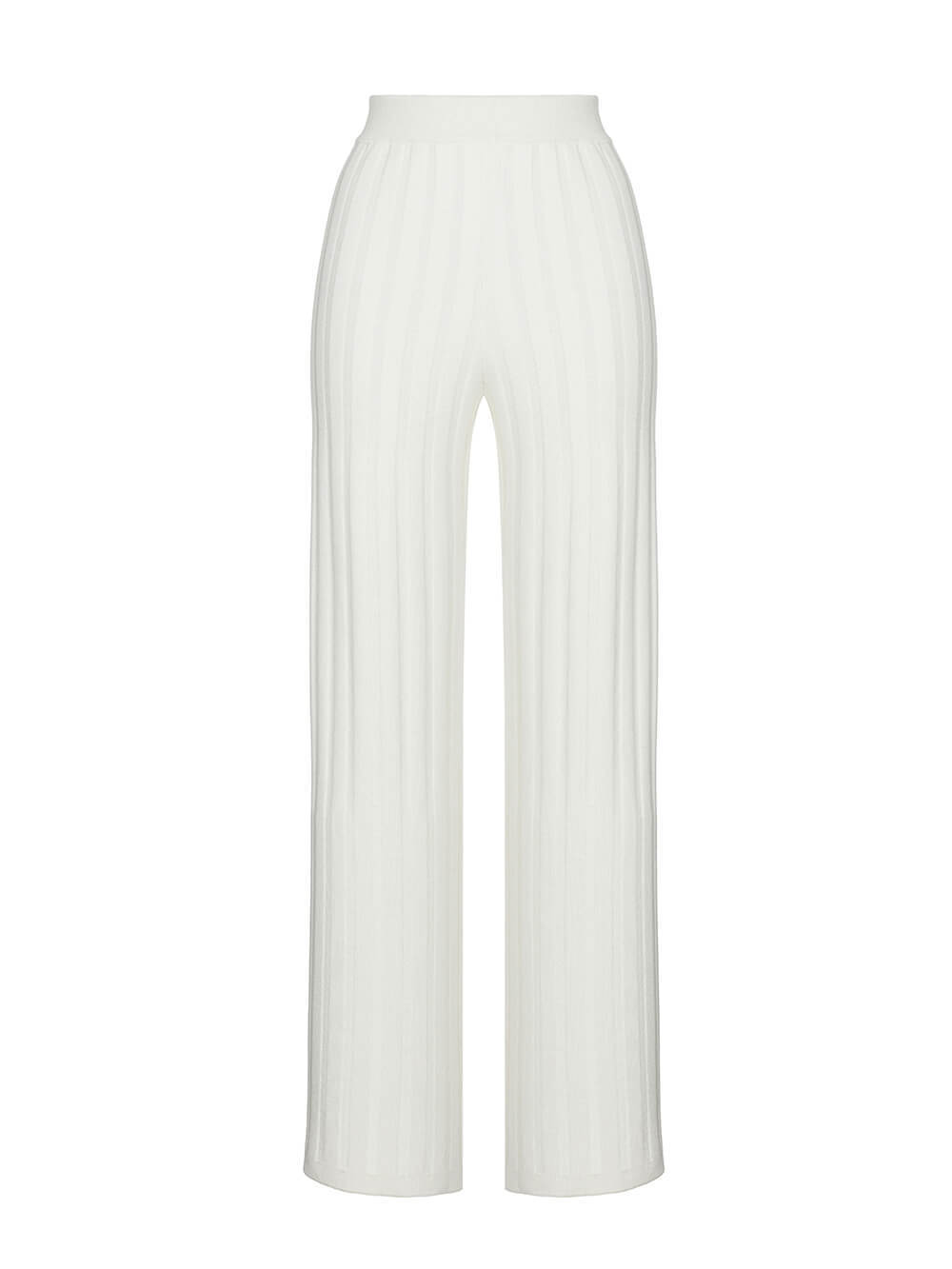 Женские брюки молочного цвета из шерсти и шелка - фото 1