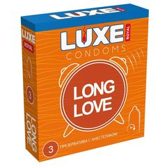 Презервативы с продлевающим эффектом LUXE Royal Long Love - 3 шт. - 