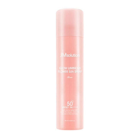 JMsolution Glow Luminous Flower Sun Spray - Спрей для лица солнцезащитный с розовой водой