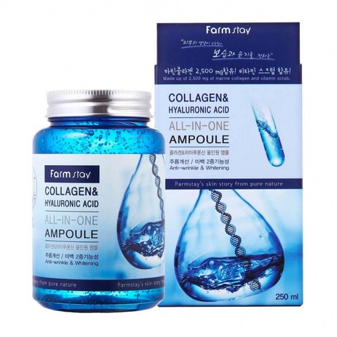 [FarmStay] сыворотка Collagen And Hyaluronic AII-In-One  Ampoule