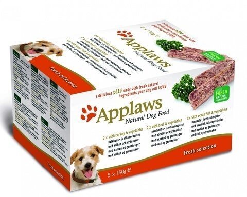 купить апплоус Applaws Dog Pate MP Fresh Selection - Turkey, beef, ocean fish набор паучей для собак 