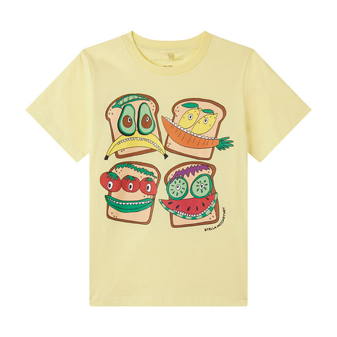 Футболка Stella McCartney Kids Veggie Sandwich Yellow