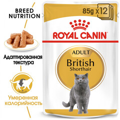 Royal Canin British Shorthair Консервы для кошек британской короткошерстной породы кусочки в соусе (Пауч)