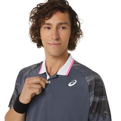 Поло теннисное Asics Court Graphic Polo-Shirt - carrier grey