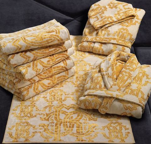 Халат велюровый Roberto Cavalli Logo Gold 001