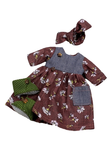 Платье с карманом - Бордо. Одежда для кукол, пупсов и мягких игрушек.