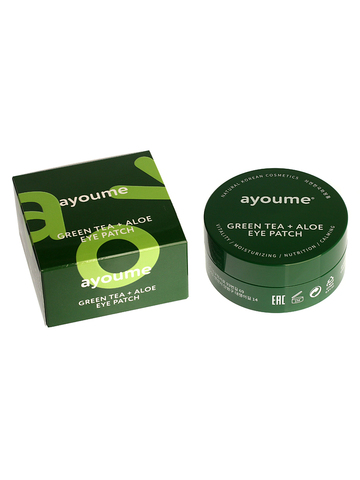 Гидрогелевые патчи для глаз Green Tea & Aloe Eye Patch с экстрактом зеленого чая и алое AYOUME