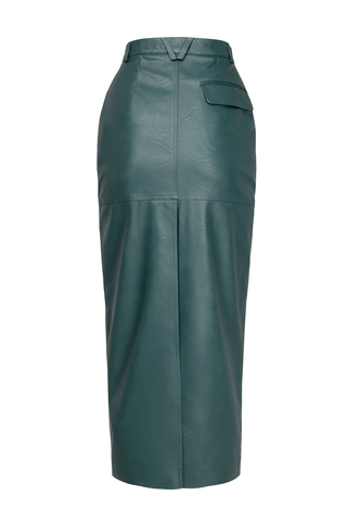 Юбка миди "Leather classic" из экокожи с разрезом