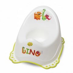 Горшок  c антискользящим покрытием Dino (белый)