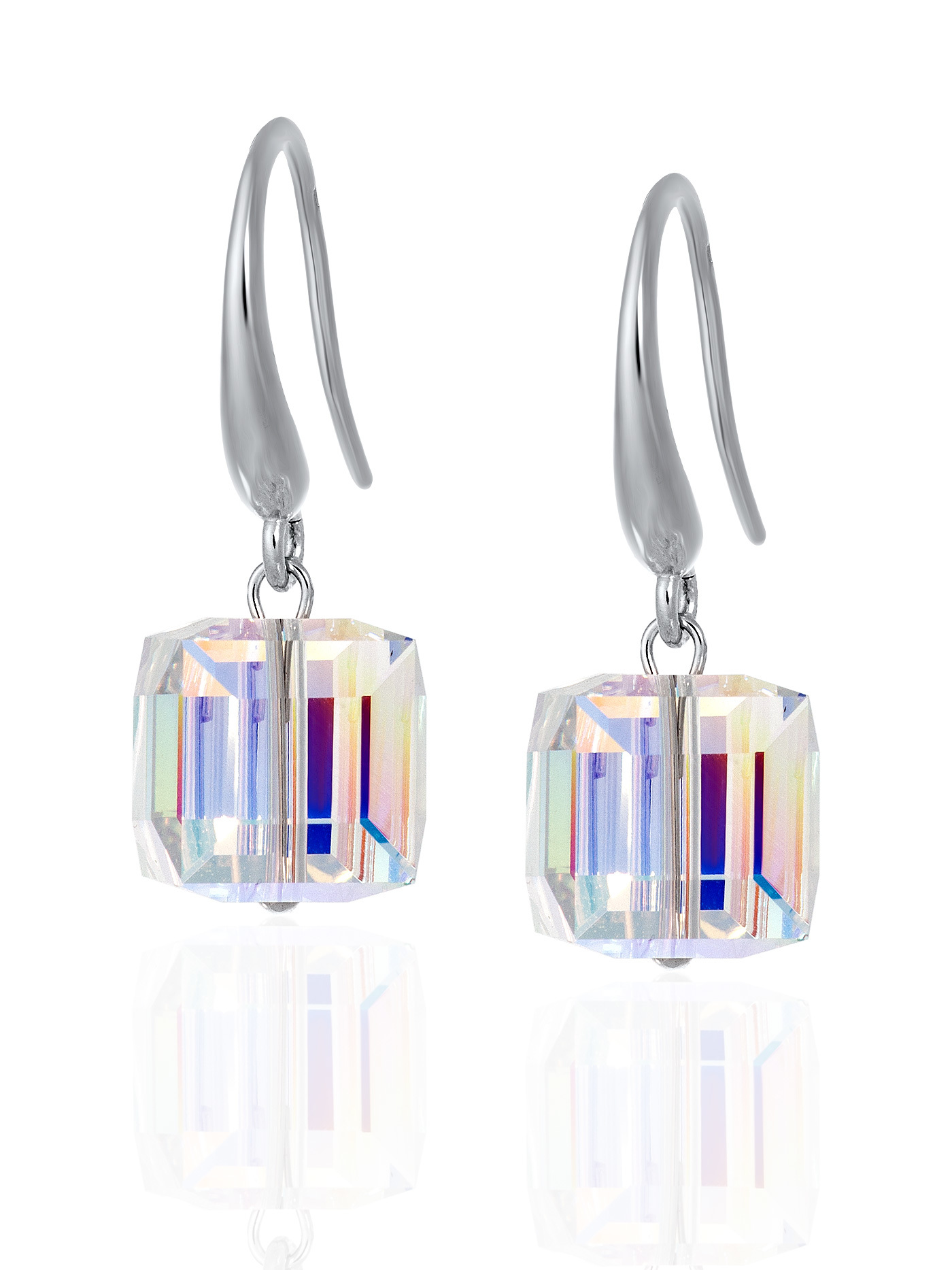 Ювелирные серебряные серьги с кристаллами Swarovski