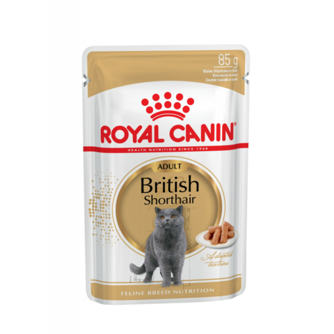 Royal Canin British Shorthair Консервы для кошек британской короткошерстной породы кусочки в соусе (Пауч)