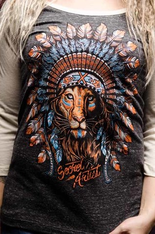 Secret Artist | Реглан женский Lion Chief SW365 от Affliction принт спереди