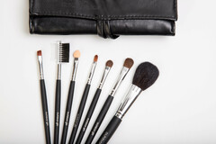 OG Набор кистей из натуральной щетины № 7 в кошельке на завязках ЧЕРНЫЙ (7 кистей)