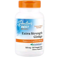 Doctor's Best, Гинкго с повышенной силой действия, 120 мг, 120 растительных капсул