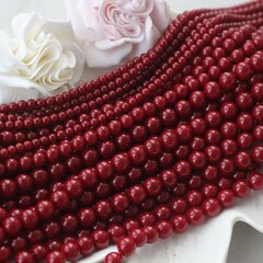 Майорка тёмно-бордовая 8 мм, 1 нить, МА224