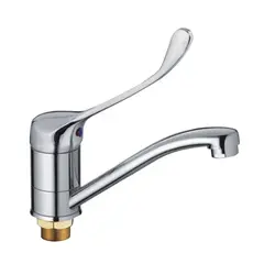 Смеситель для раковины с хирургической ручкой Haiba, HB4554-2, хром