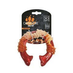 MPets игрушка для собак Карнивор круглая кость, вкус бекона, красная 17,8 x 9,3 x 4,1 см
