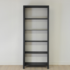 Книжный стеллаж деревянный 5 полок Мадейра 86х39х211 см из массива сосны, серый