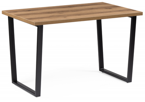 Стол деревянный Woodville Лота Лофт 120x75 дуб крафт табачный, черный матовый, ножки черные